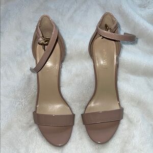 Nine West Tan Heels with Stiletto and Ankle Straps